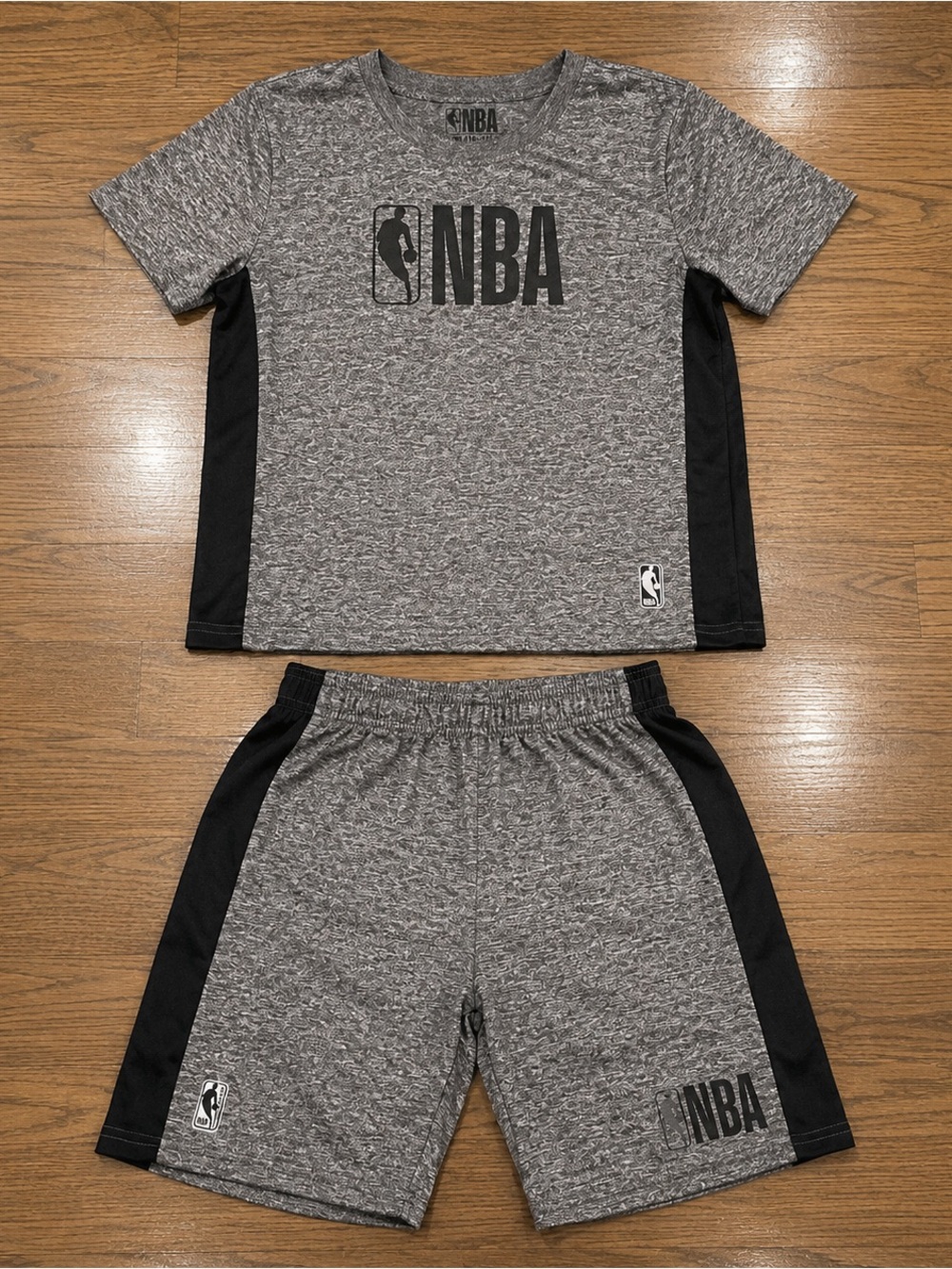 NBA Boys Heather Gray Athletic Tee & Shorts Set Size 14–16